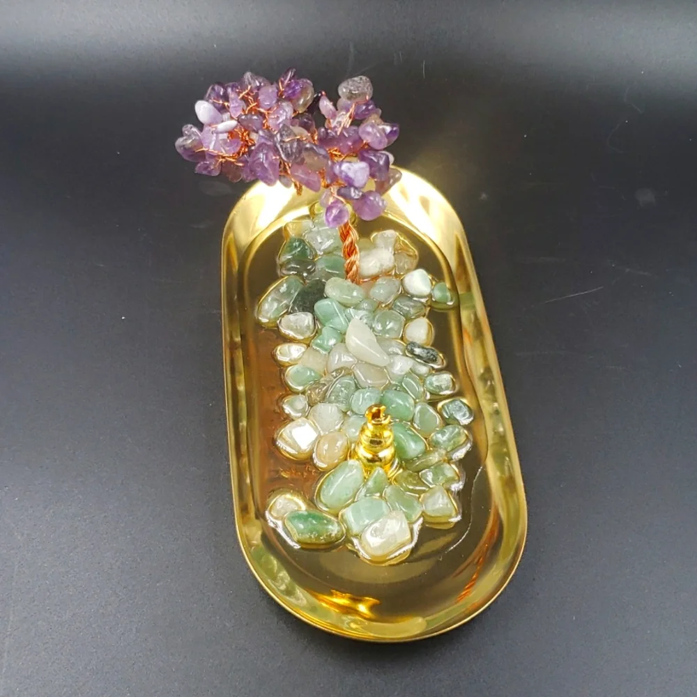 Crystal Tree Incense Holder for Sticks, Money Tree Purple - Picture 2 of 5